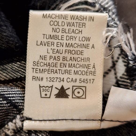 Cloth & Stone Anthropologie Shirt Womens Small 100% Viscose Flannel Frayed Hem - Picture 9 of 9